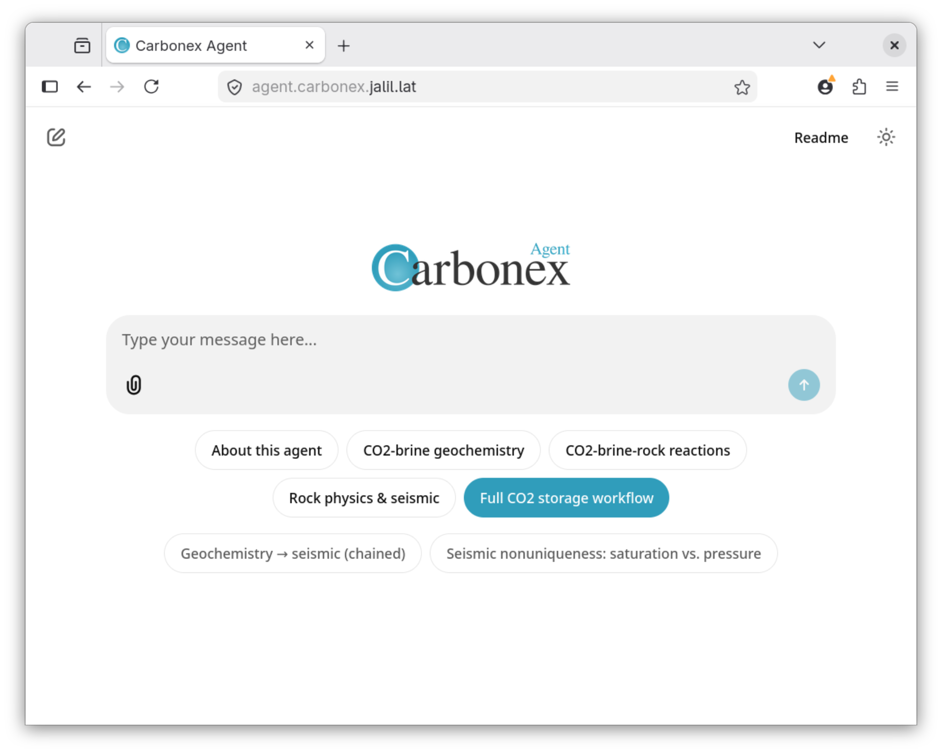 Carbonex Agent interface